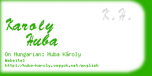 karoly huba business card